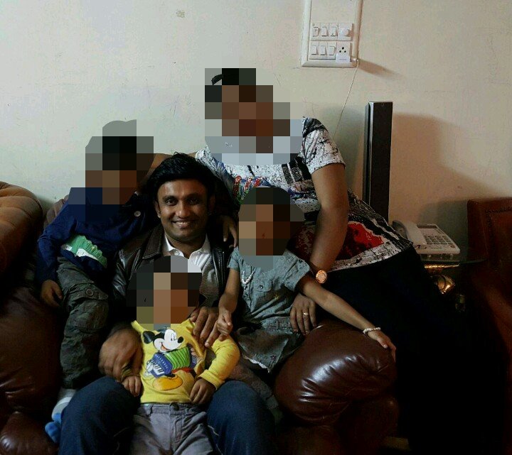 Medical Education Minister Dr K Sudhakar with his family.