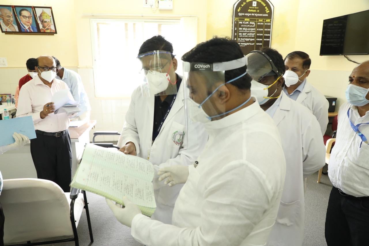 Dr K Sudhakar inspected C V Raman hospital