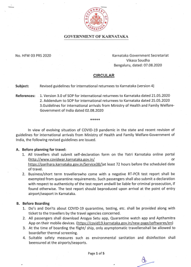Screenings for international arrivals, exemptions for biz visitors 3