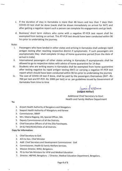 Screenings for international arrivals, exemptions for biz visitors 6