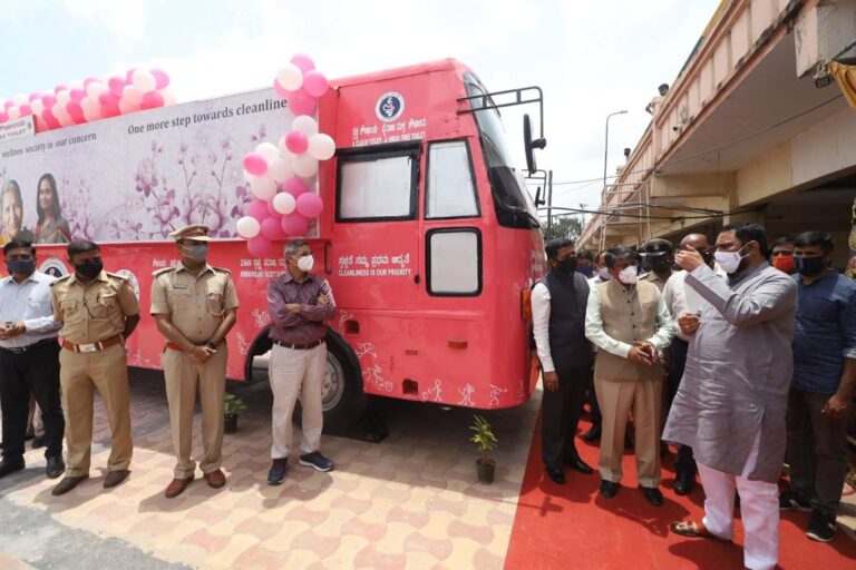 Scrapped bus converted into ladies’ toilet