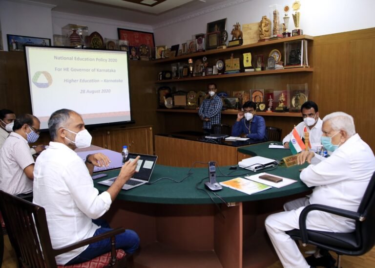 DyCM Ashwath Narayan briefs Guv on NEP