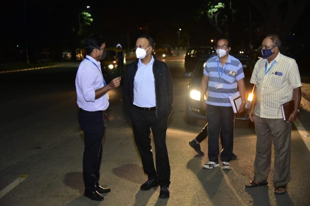 BBMP administrator, IAS officer Gaurav Gupta inspecting street sweeping