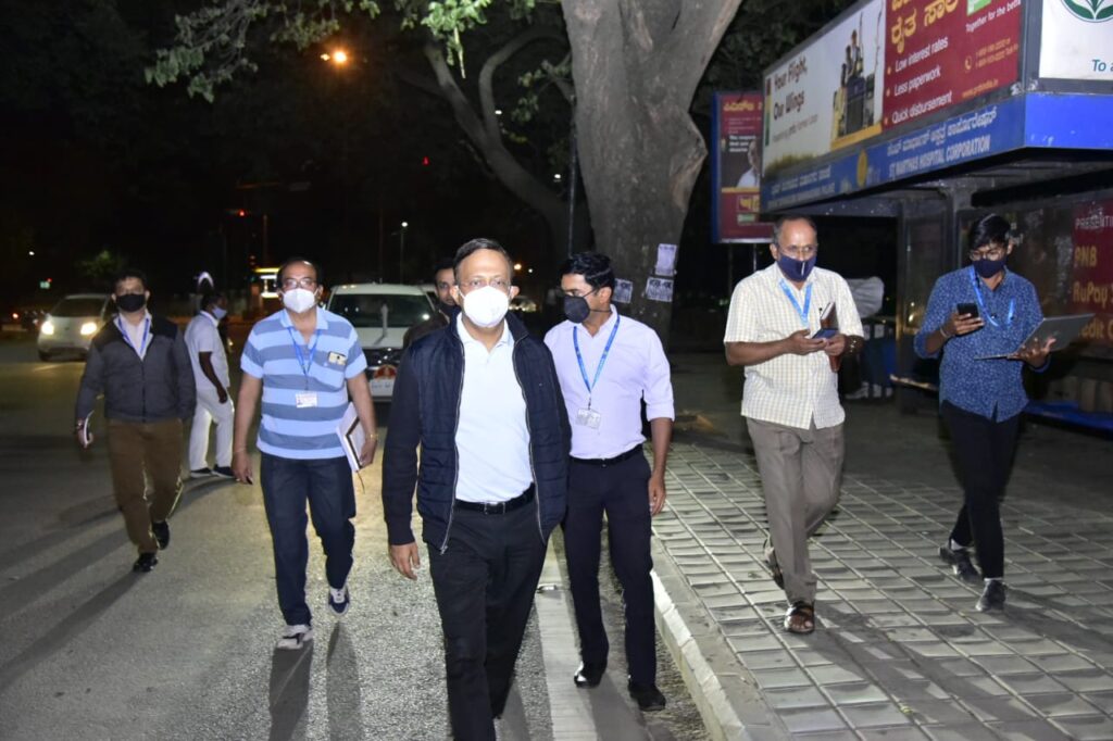 BBMP administrator, IAS officer Gaurav Gupta inspecting street sweeping
