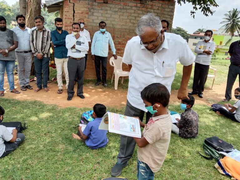 Education Minister S Suresh Kumar interacting with students.