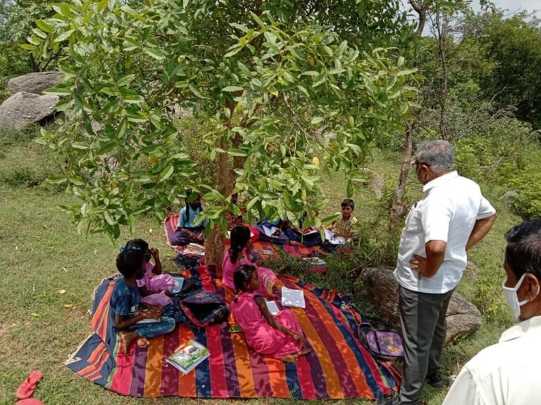 Education Minister S Suresh Kumar interacting with students.