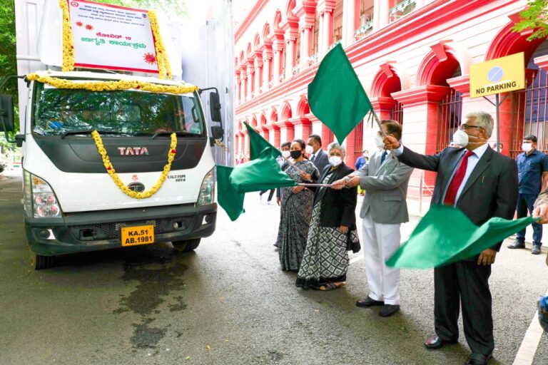 CJ flags off 'Covid Awareness' rally DIPR vehicle sports 'Covid Alert' LED messages