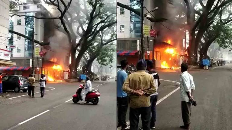 Firemen douse blaze at Gandhi Bazaar hotel