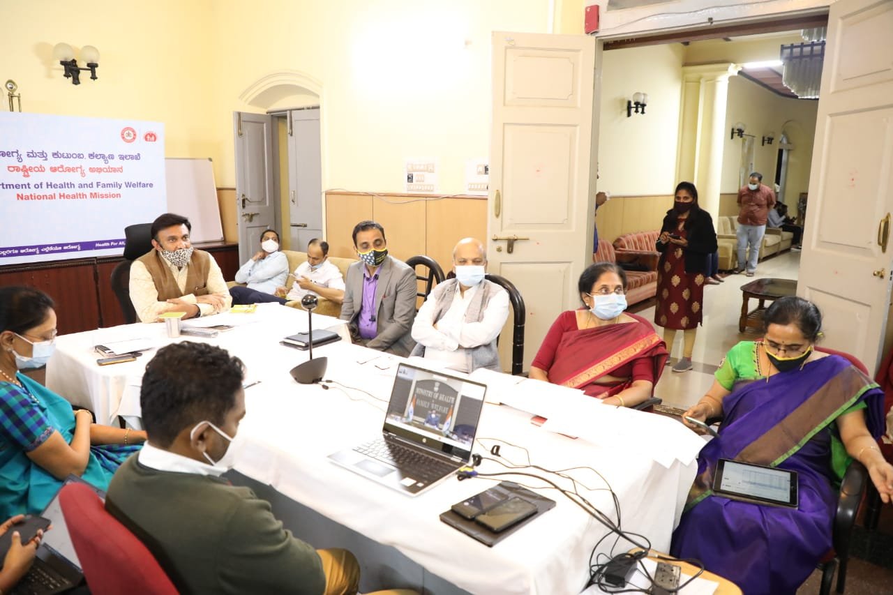 Sudhakar with Union Minister Harshwardhan