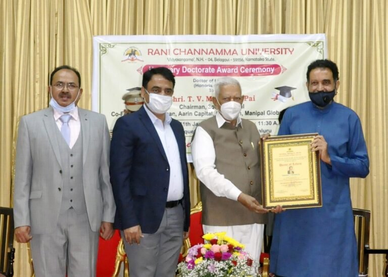 Mohandas Pai is now a 'doctor'!   Guv confers Pai with Rani Chennamma University's honorary doctorate