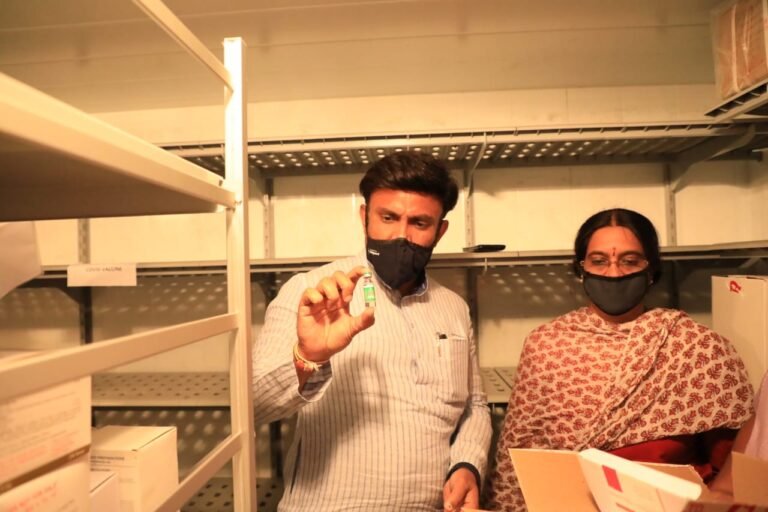 Sudhakar with corona vaccine