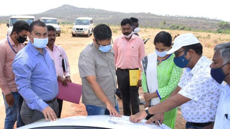 IPS PS Harsha inspecting film city work in Mysore