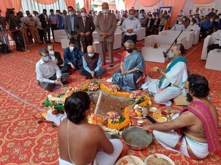 Finance Minister lays foundation for IT office Building in Bengaluru