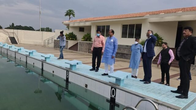 Karnataka Minister Dr. KC Narayana Gowda visits Jain campuses to witness preparations for Khelo India University Games 2021