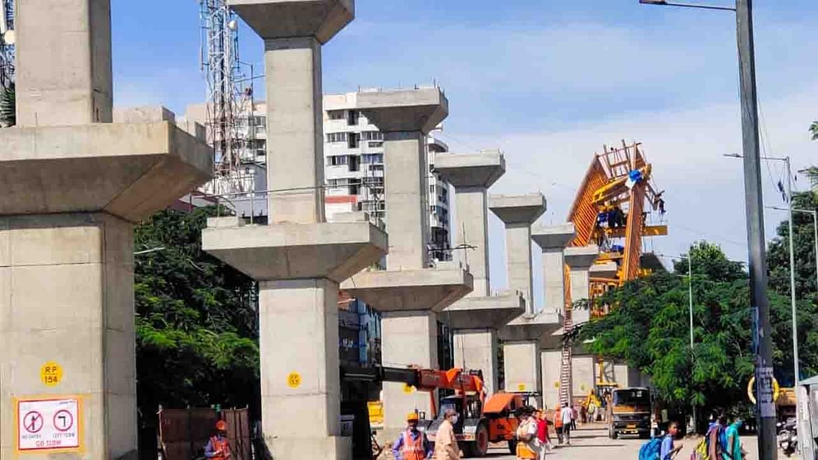 Lucky escape for Bengaluru Metro workers as crane falls 40 feet