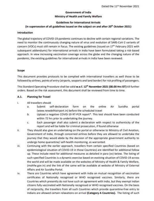 No pre or post-arrival Covid testing for kids, say revised guidelines for international arrivals