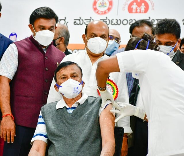 Health Minister Dr K Sudhakar had attended an event organized at Atal Behari Vajpayee Medical College and Research Institution when the Chief Minister had kickstarted the precautionary dose to health warriors, frontline workers and senior citizens with comorbidities.