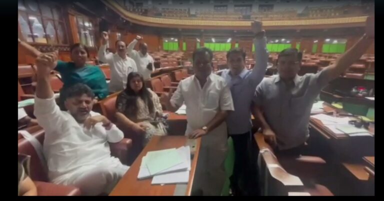 Cong legislators to spend night in Karnataka legislature demanding minister's dismissal