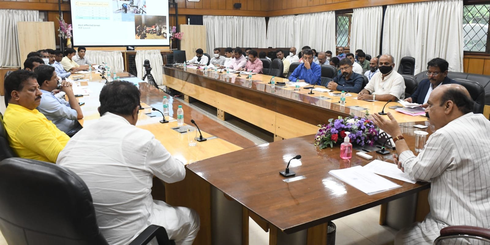 Chief MInister Basavaraj Bommai reviewed Bengaluru's situation on May 19 after Tuesday's Rain.