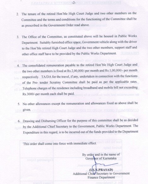 Justice Rathnakala heads panel to vet Karnataka tenders above Rs 50 crore 3 Justice Rathnakala heads panel to vet Karnataka tenders above Rs 50 crore