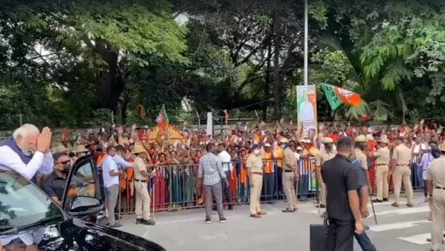 PM stops car on Bengaluru street to greet cheering crowd