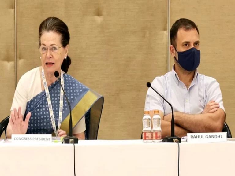 Congress interim president Sonia Gandhi with party leader Rahul Gandhi (File Photo/ANI). Image Credit: ANI
