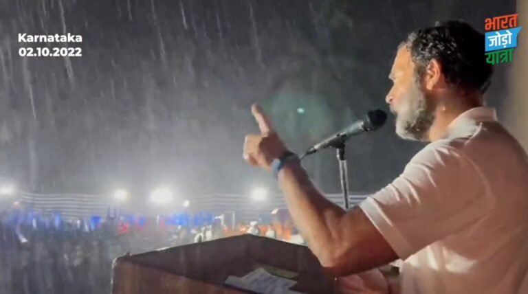 Drenched in rain, Rahul Gandhi says nothing can stop Bharat Jodo Yatra