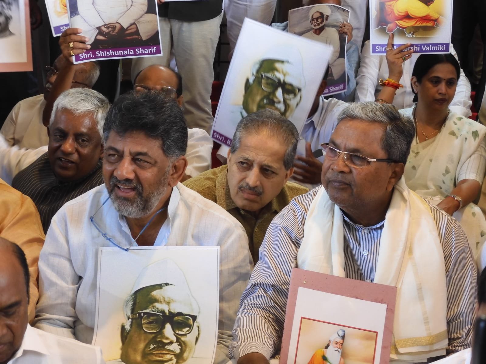 V D Savarkar's portrait unveiled in Karnataka Assembly hall, Opposition stages protests outside
