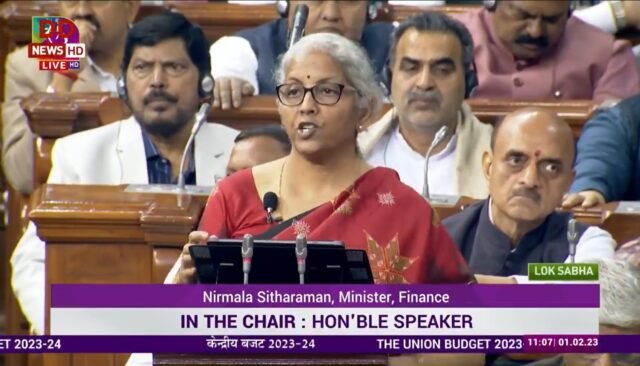 Niramala Sitharaman, Finance Minister presenting budget