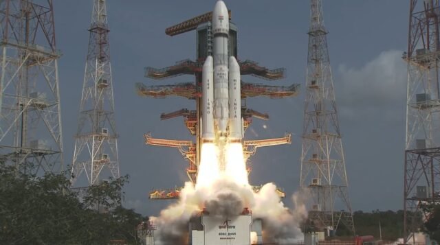 ISRO's LVM3 rocket carrying 36 satellites blasts off from Sriharikota