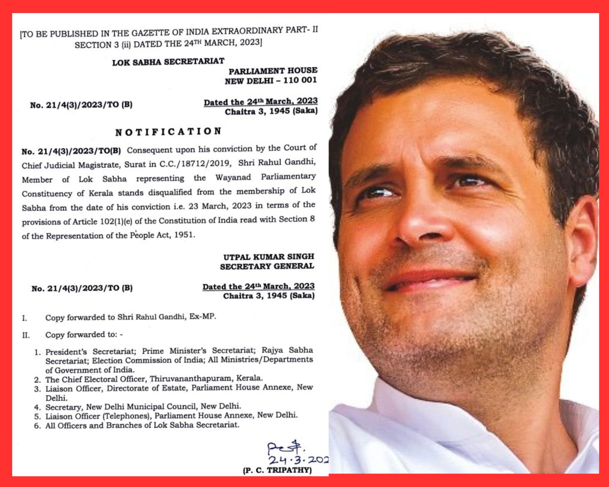 Rahul Gandhi disqualified as Lok Sabha MP