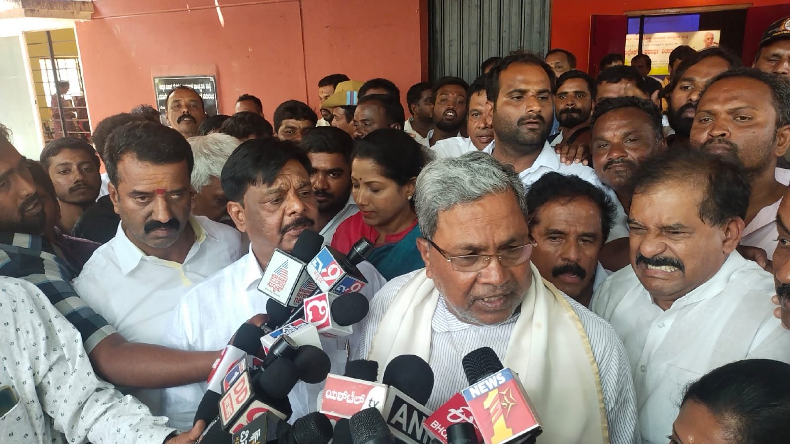 Siddaramaiah talking to media in Mysuru