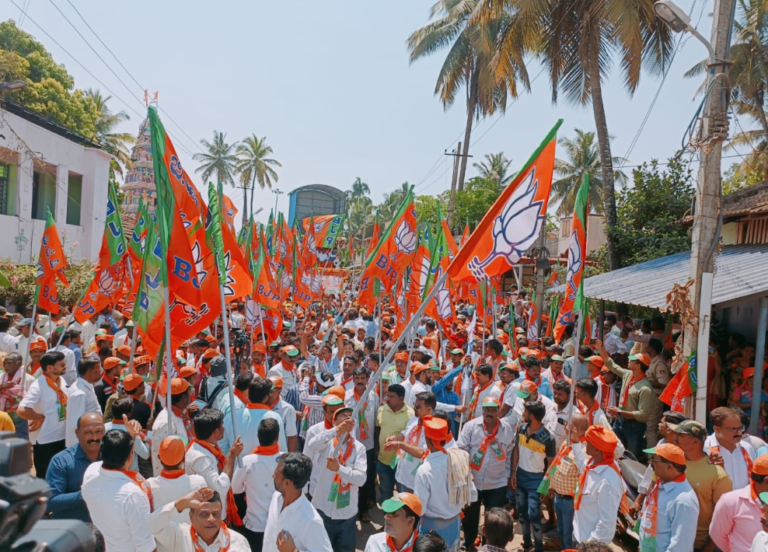 Yediyurappa holds roadshow in Shikaripur as son Vijayendra set to file nomination