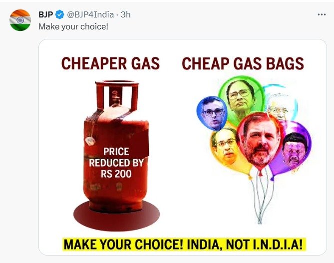 BJP leaders hail govt's decision to slash cooking gas price