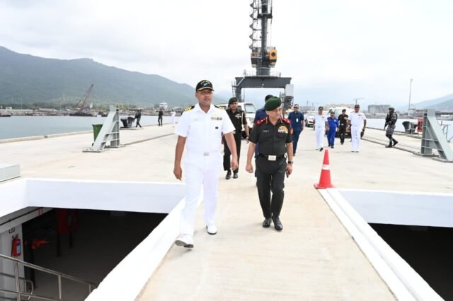 CDS Gen Anil Chauhan reviews infrastructure development at Karwar naval base