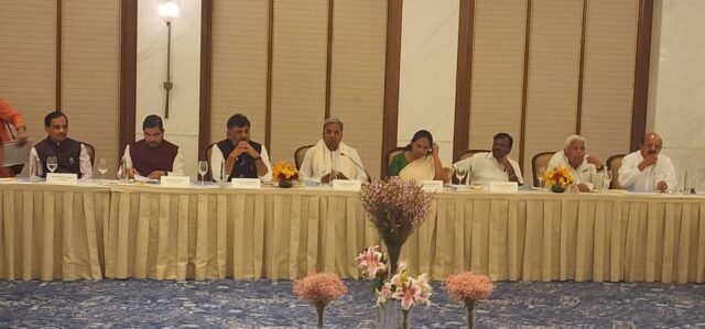 Meeting on Cauvery water row begins in Delhi; Siddaramaiah, DK, Union Ministers present