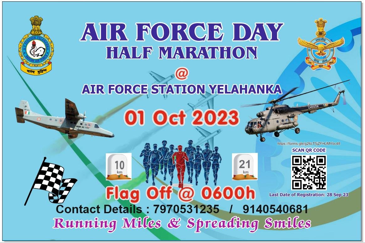 Air Force Station Yelahanka Conducting Air Force Marathon On 01 October 2023