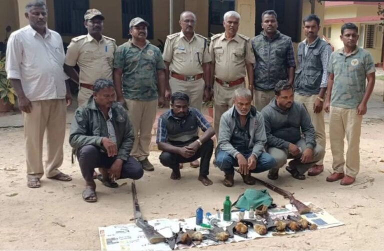 Tumakuru| Four Individuals Apprehended for Slaughtering 8 Bats for Consumption