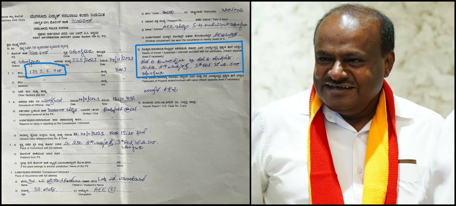 Former Chief Minister HD Kumaraswamy Faces Charges for Illegally Sourcing Electricity for House Lighting