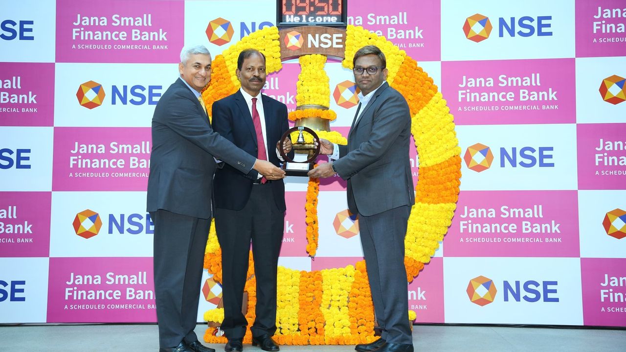 Jana Small Finance Bank makes weak debut, lists shares at 4% discount
