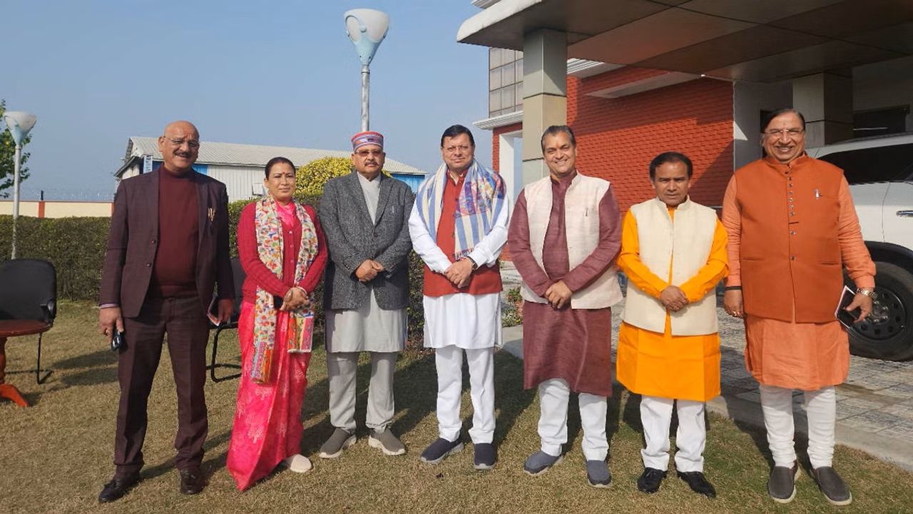 Uttarakhand CM Dhami leaves for Ayodhya with cabinet colleagues