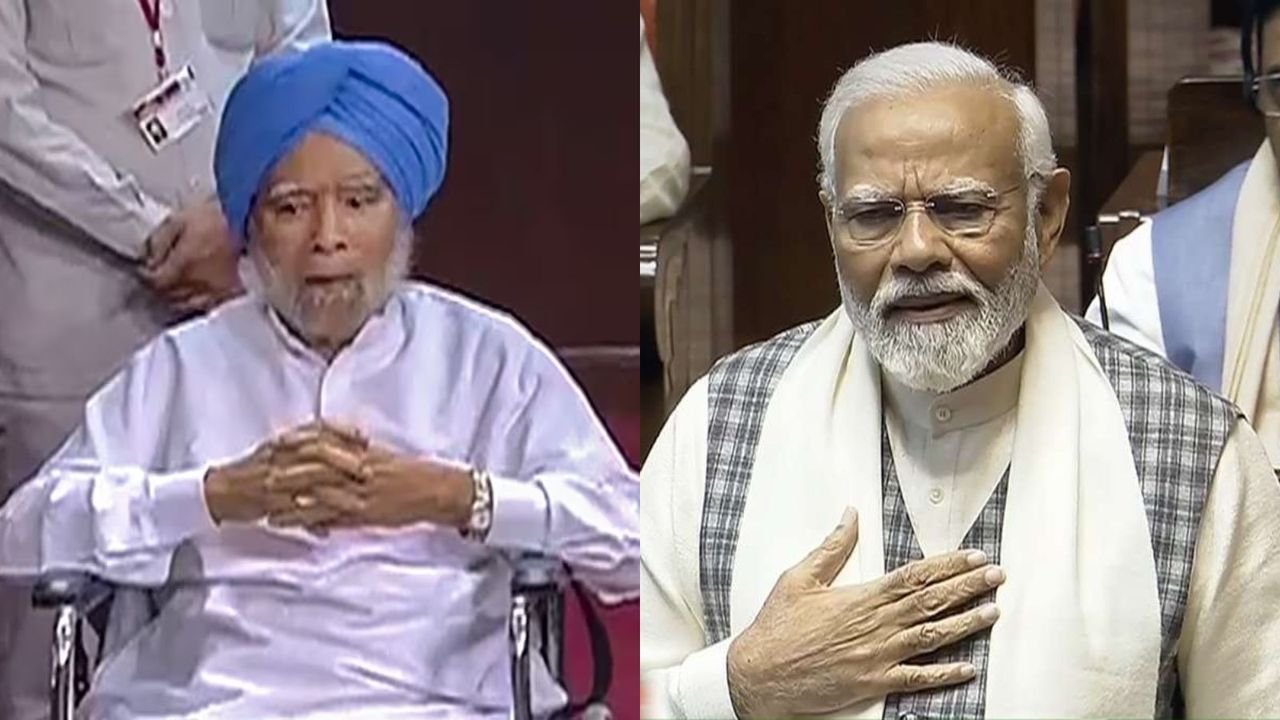PM lauds Manmohan Singh’s contribution to RS, likens Cong black paper to ‘kaala teeka’