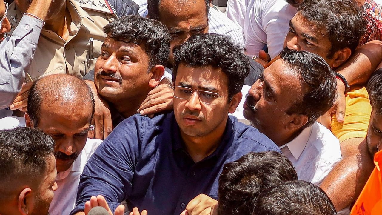 BJP MP Tejasvi Surya booked for alleged hate post on social media