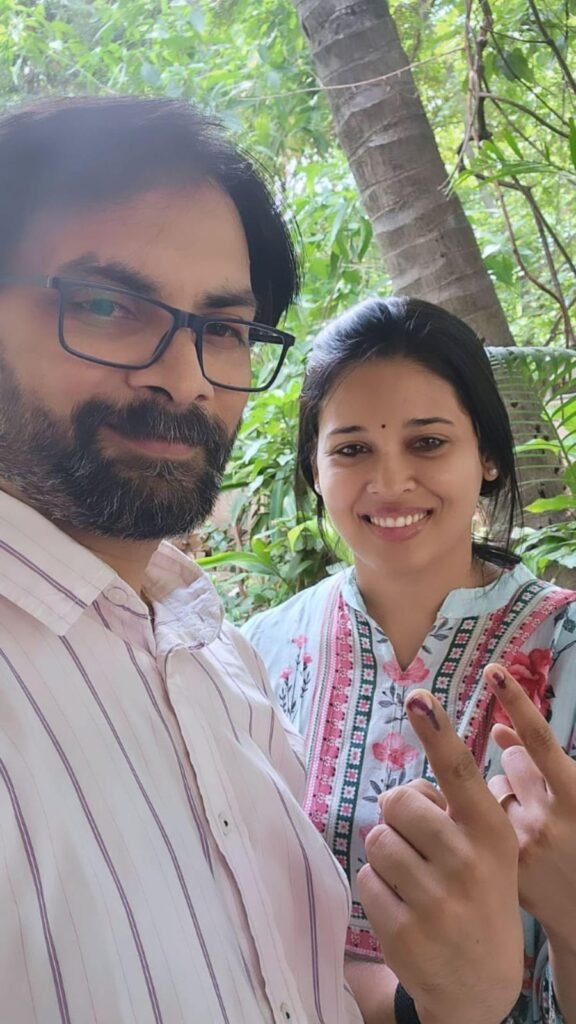 IAS Rohini Sindhuri voting image with Husband