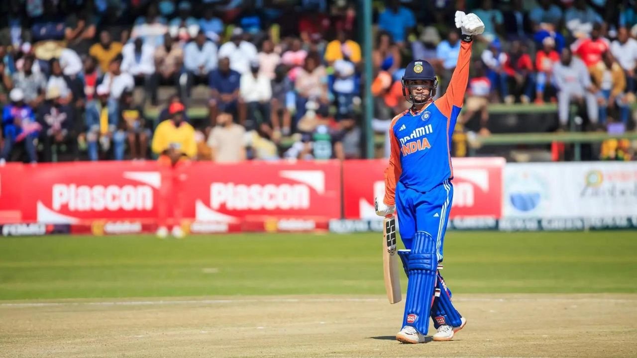 Abhishek’s hundred, Gaikwad’s fifty guide India to 234/2