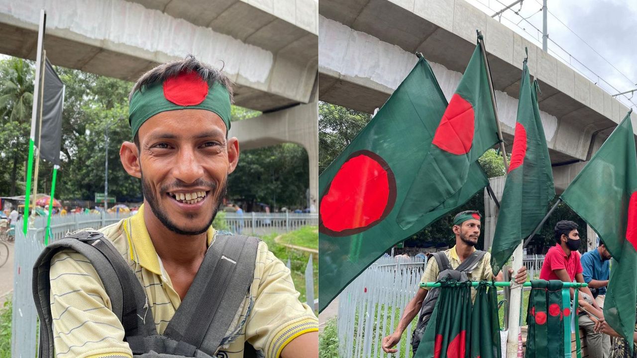 Meet Mohd Suman: Flag-seller who saw Dhaka protests up, close and personal