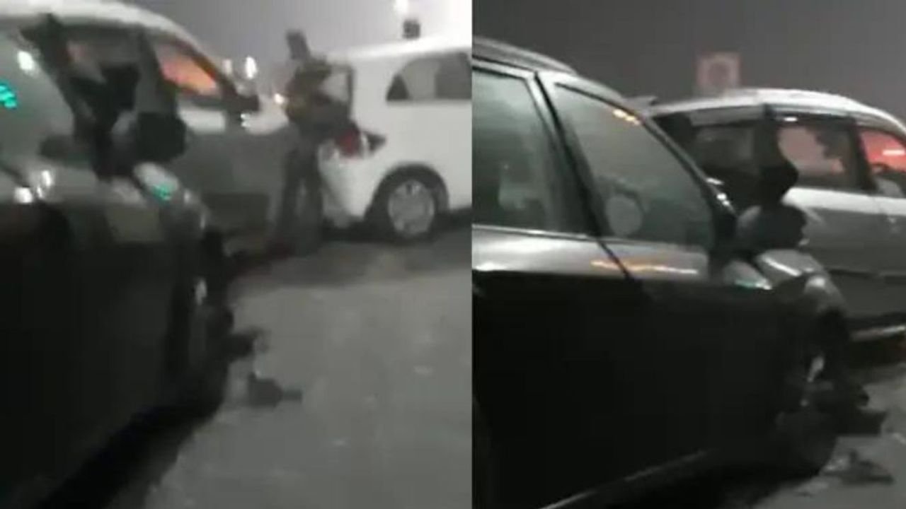 Car driver hits multiple vehicles in Noida commercial complex, held