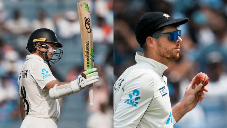 Santner's career-best, Latham's half-ton give NZ 301-run lead against India
