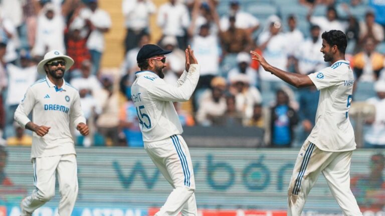 Washington Sundar ends with seven wickets as India bowl out NZ for 259