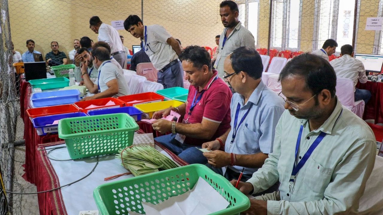 BJP over halfway mark in Haryana trends, NC-Cong combine in J-K